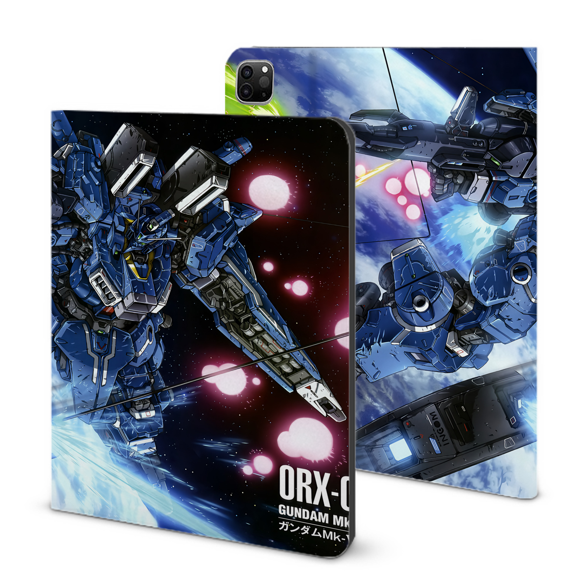 （画像用） 機動戦士ガンダム Mobile Suit Gundam IPad ケース ブック型 PUレザー TPU 耐衝撃 軽量 薄型 ペン収納なし 全面保護 IPad 各モデル対応